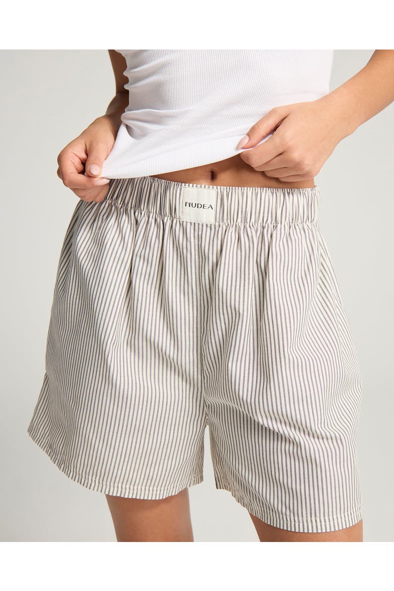 The Short PJ Set, Alternate, color, Dove Grey Stripe