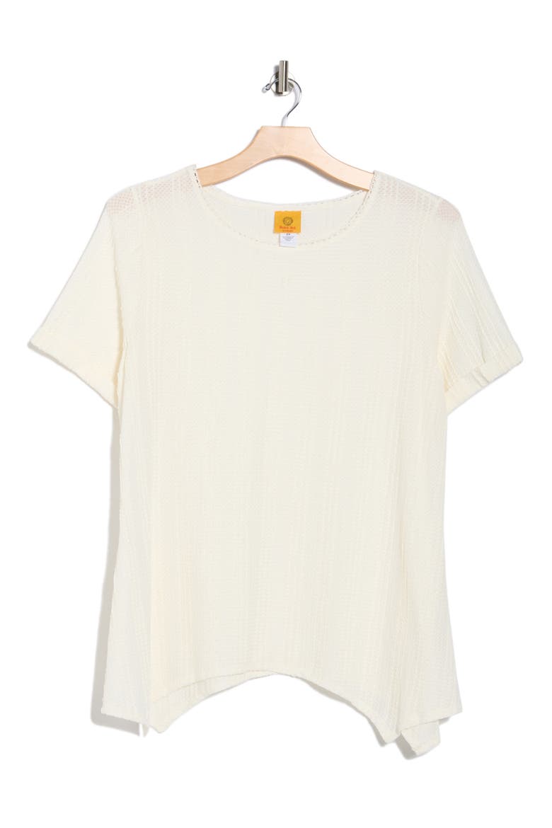 Short Sleeve Textured Knit Top, Alternate, color, IVORY