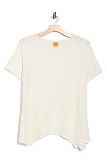 Ruby Rd. Ruby Rd Short Sleeve Textured Knit Top In White