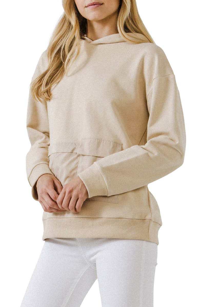 Grey Lab Contrast Pocket Hoodie, Alternate, color, Beige