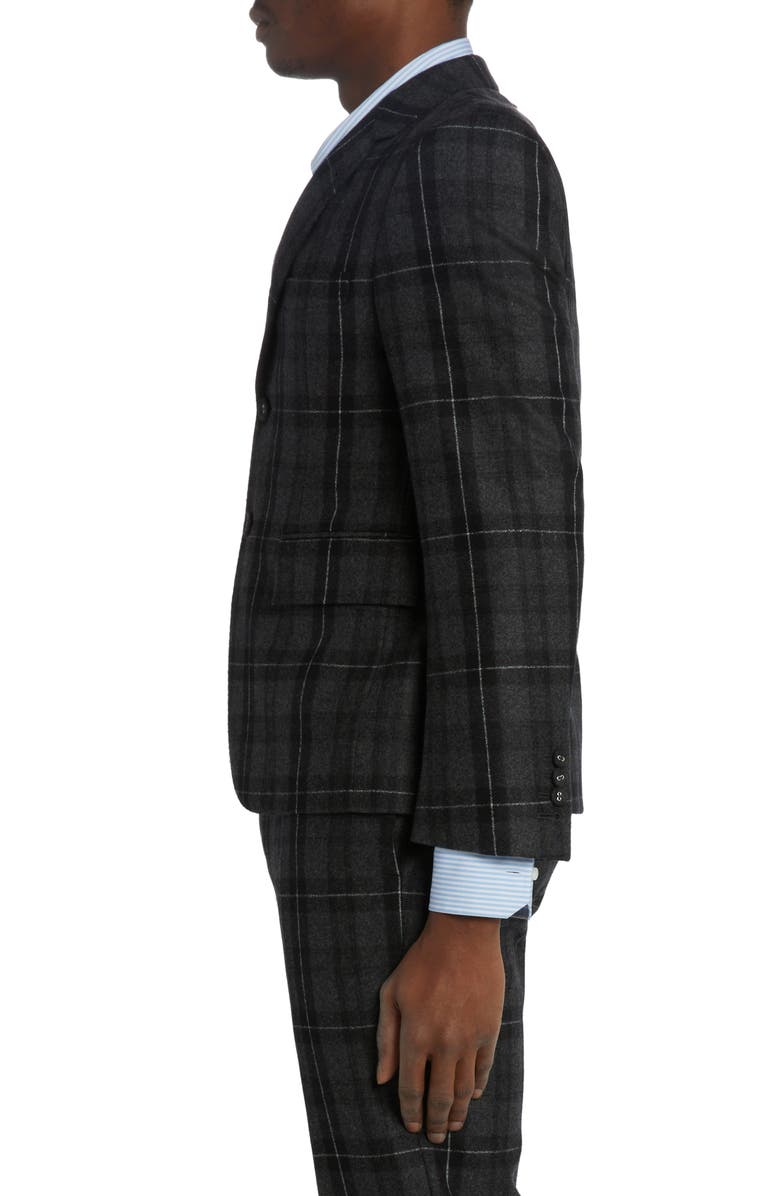 Thom Browne Fit 1 Tartan Wool & Cashmere Flannel Sport Coat, Alternate, color,