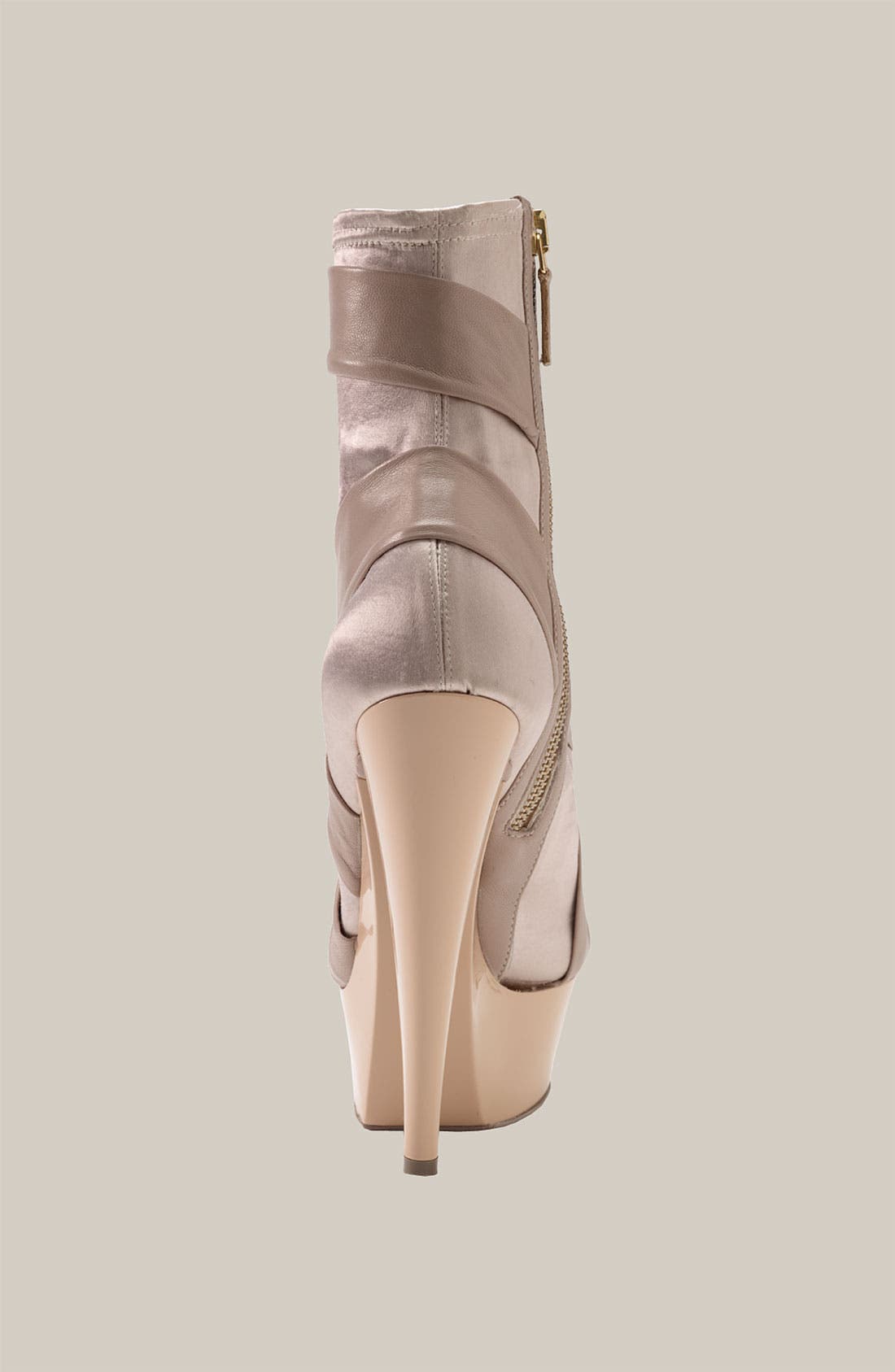 Platform Peep Toe Bootie, Alternate, color, NUDE
