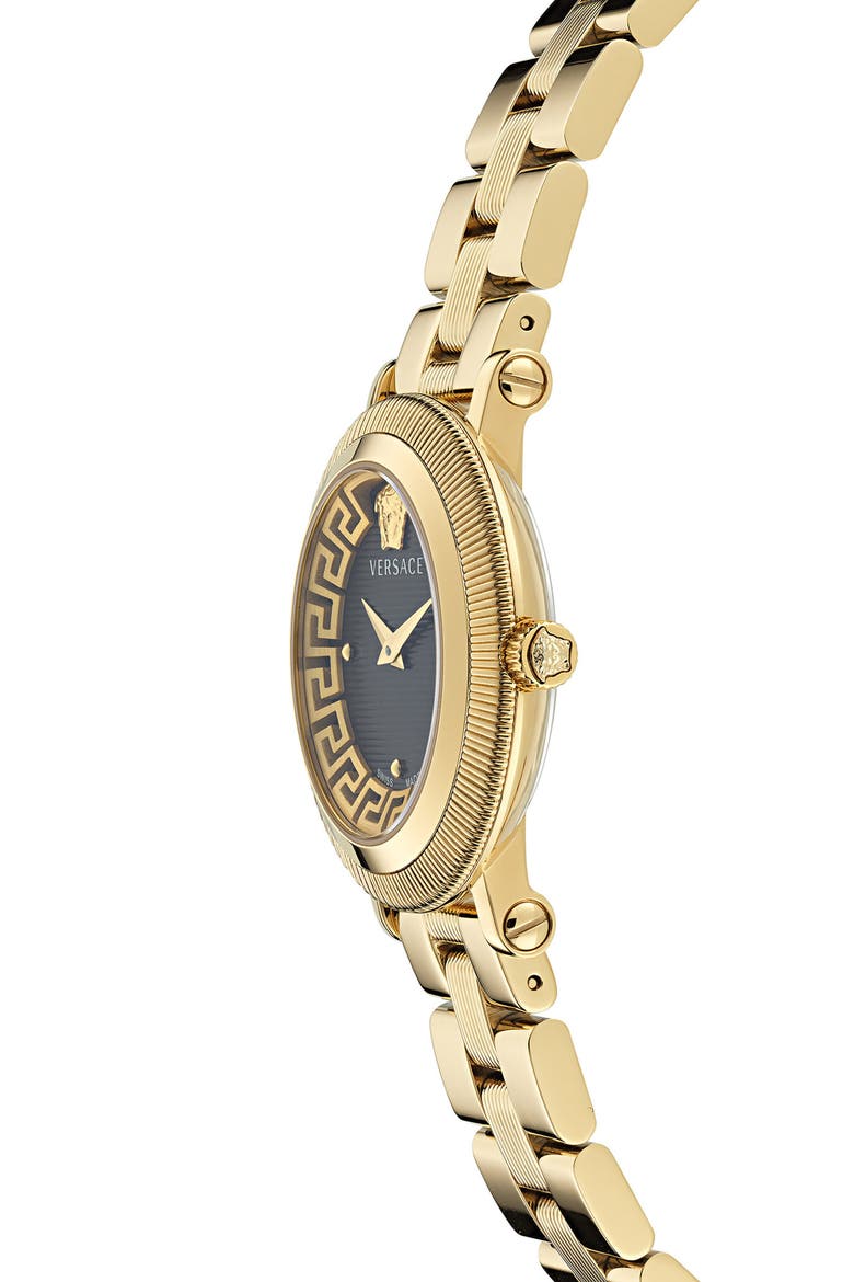 Greca Flourish Bracelet Watch, 35mm, Alternate, color, IP YELLOW GOLD