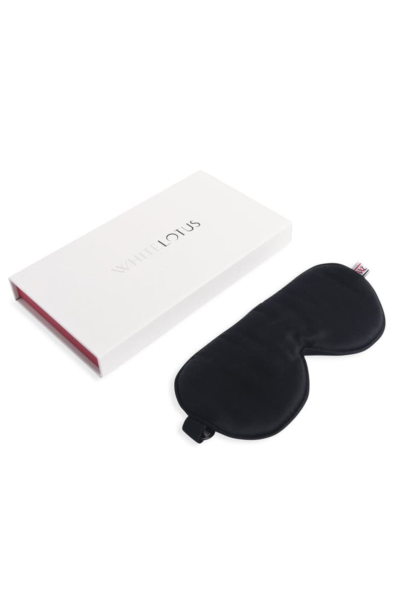 White Lotus Beauty Luxurious Cruelty Free 100% Mulberry Silk Eye Mask, Main, color, Black