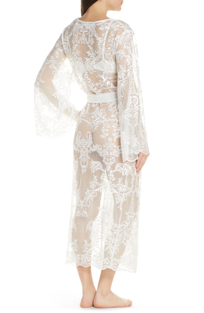 Homebodii Madeleine Long Lace Robe, Alternate, color, 