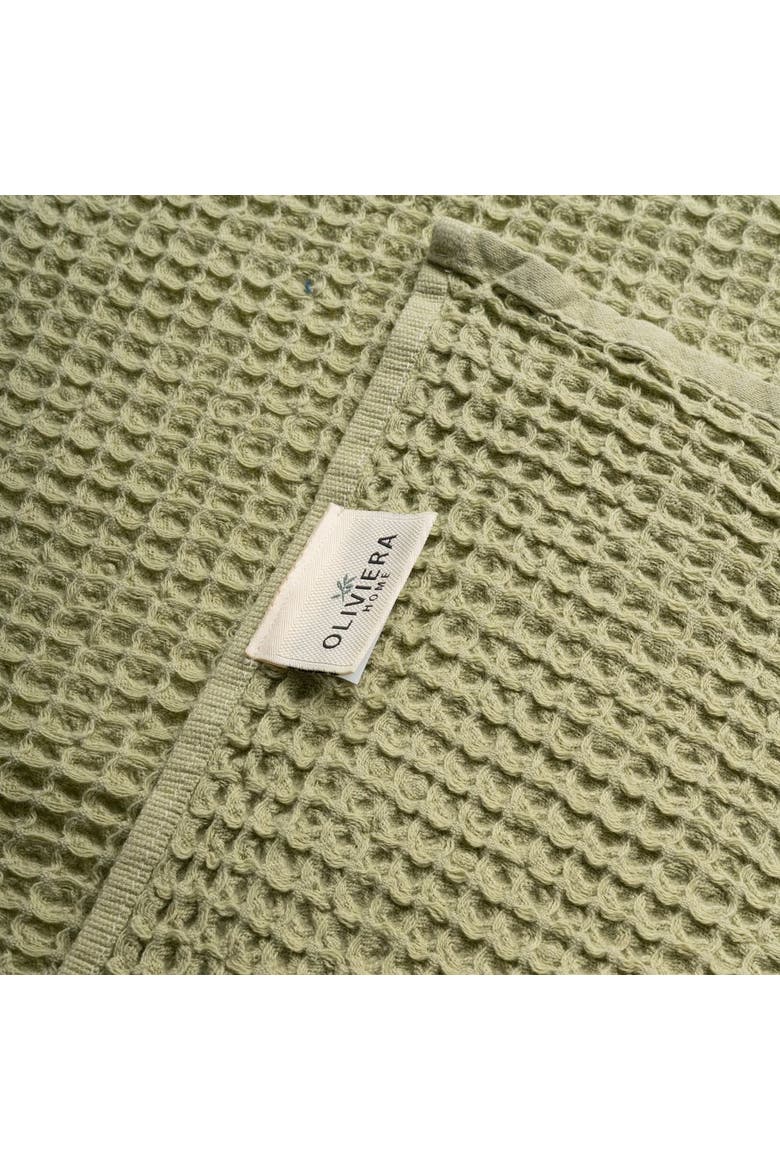 Waffle Turkish Cotton Hand Towels - Set of 2, Alternate, color, Green