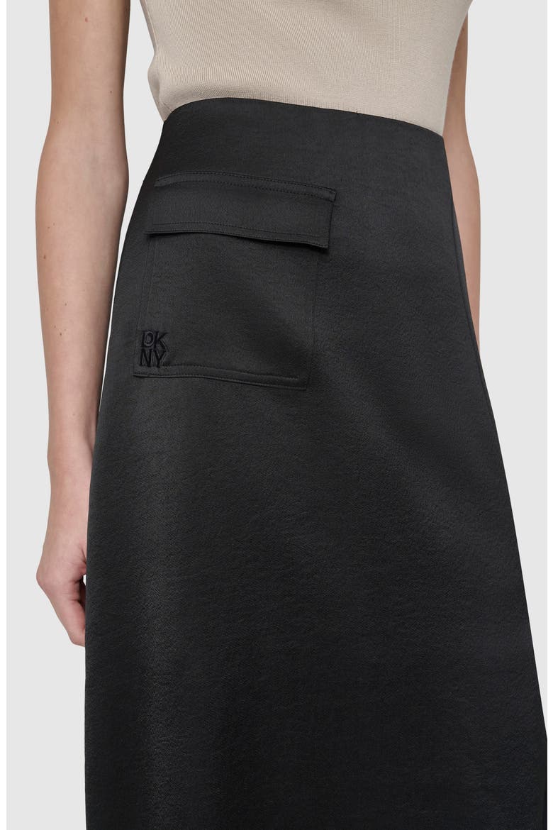 Cargo Pocket Sateen Skirt, Alternate, color, BLACK