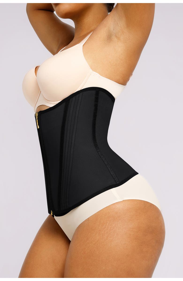 Shapellx Body Shaper Latex Waist Trainer, Alternate, color, Jet Black