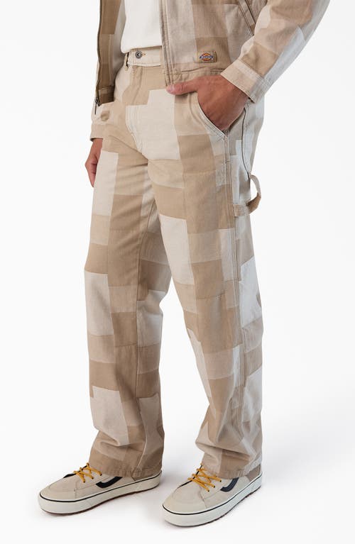 Dickies Patchwork Jacquard Carpenter Pants In Desert Sand