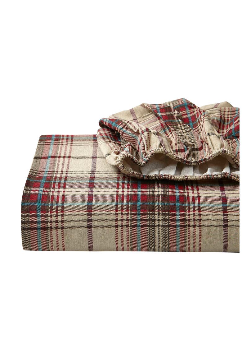 Montlake Plaid Cotton Flannel Sheet Set, Alternate, color, RED