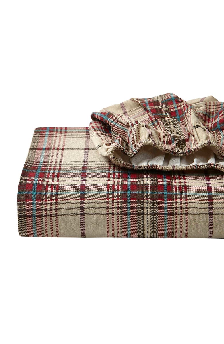 Eddie Bauer Montlake Plaid Cotton Flannel Sheet Set, Alternate, color, Red