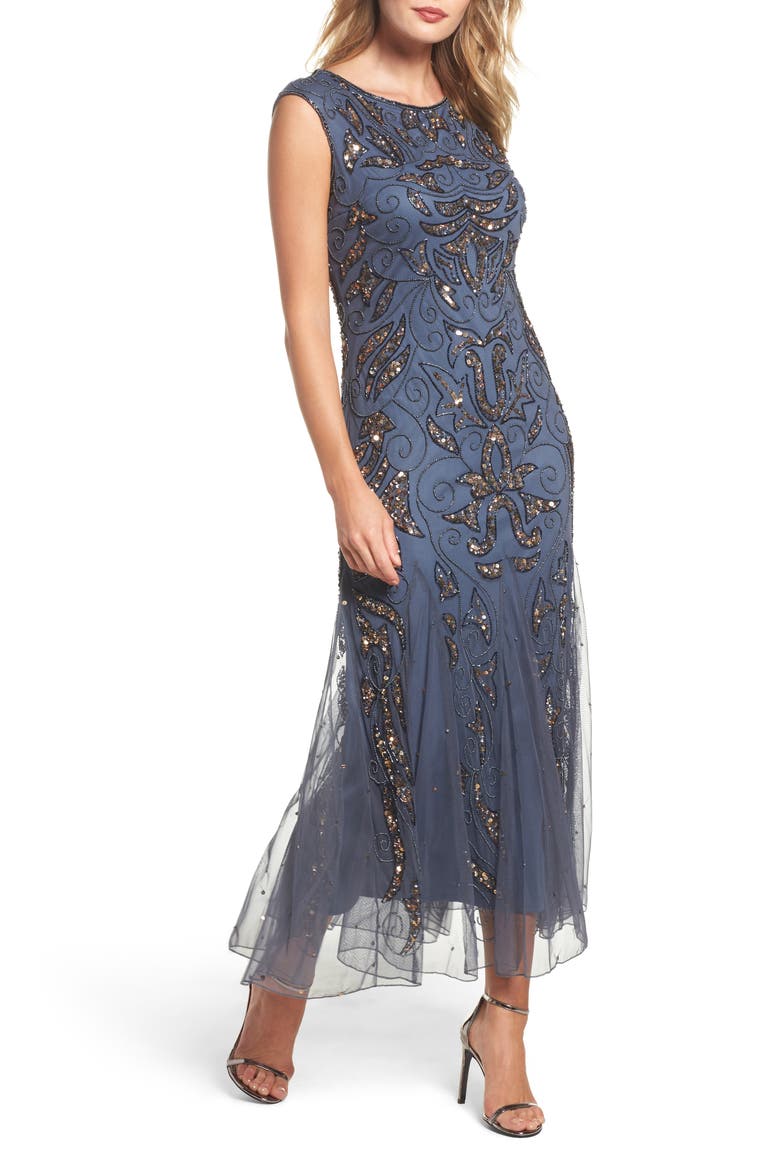 Mermaid Gown, Main, color, GREY