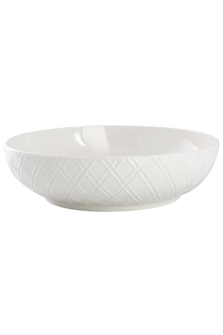 2 Piece Fine Ceramic 8.2in Dinner Bowl Set in White, Alternate, color, White