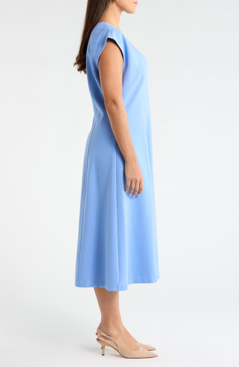 Nordstrom Dart Detail Ponte Midi Dress, Alternate, color, Blue Cornflower