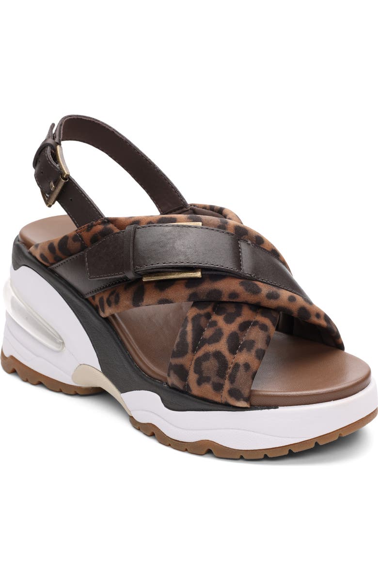 Ash Dixie Bis Leopard Slingback Slide Sandal, Main, color,