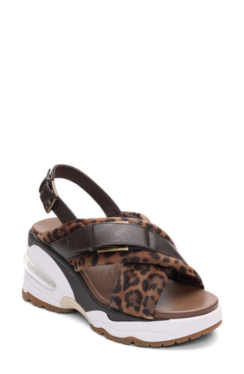 Dixie Bis Leopard Slingback Slide Sandal (Women)
