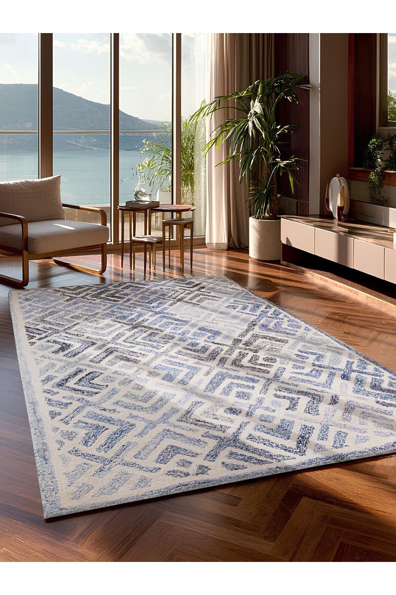 Santorini Wool & Denim Rug, Alternate, color, Blue