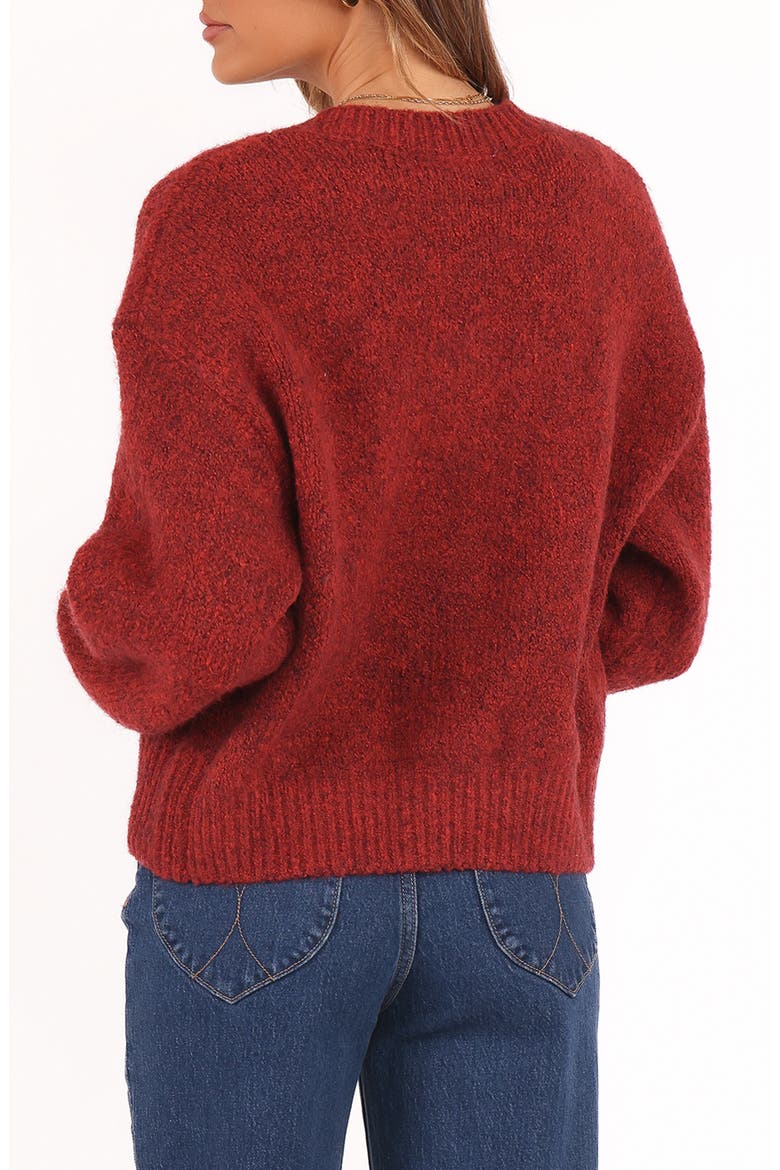 Lucah Fuzzy Cardigan, Alternate, color, DARK RED