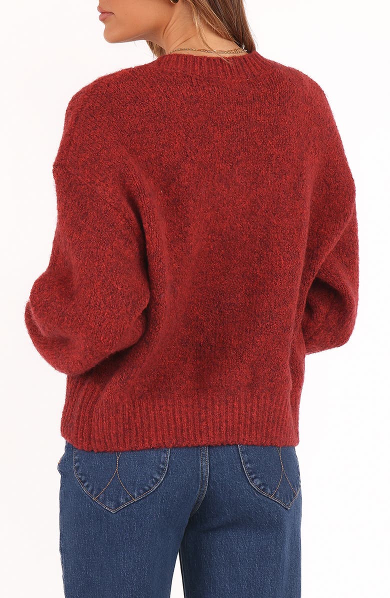 Petal & Pup Lucah Fuzzy Cardigan, Alternate, color, Dark Red