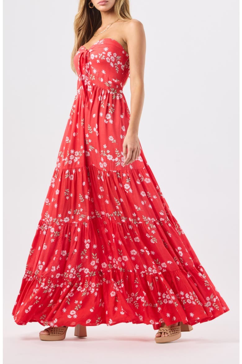 Gardenia Maxi Dress, Main, color, FLORET RED