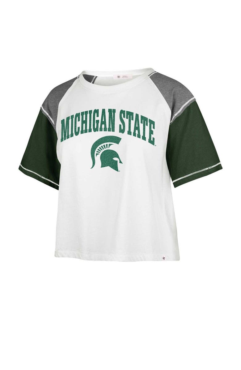 '47 Women's '47 White Michigan State Spartans Serenity Gia Cropped T-Shirt, Alternate, color, White