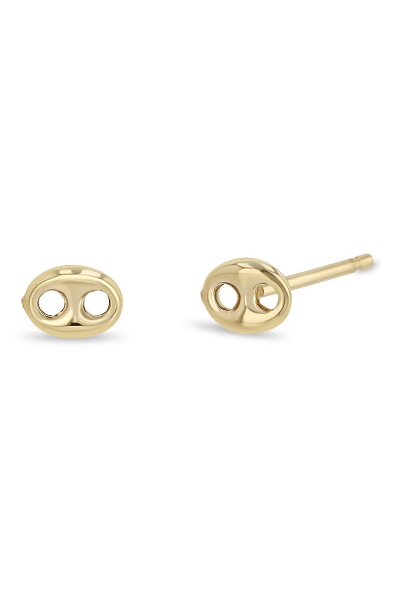 Mariner Link Stud Earrings, Main, color, 14K YELLOW GOLD