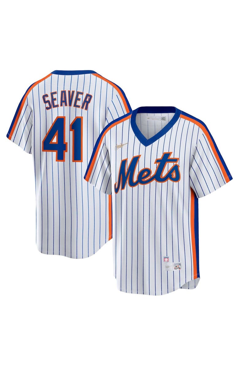 Nike Men's Nike Tom Seaver White New York Mets Home Cooperstown Collection Player Jersey, Main, color, White