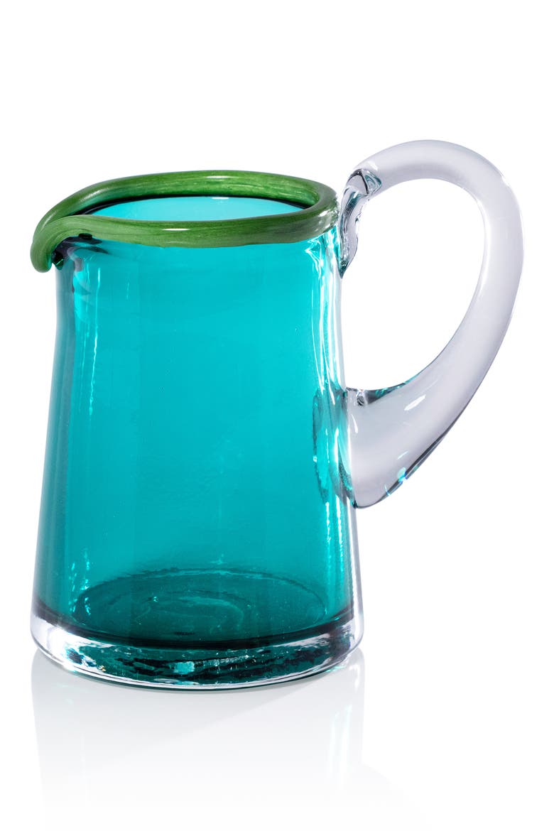 Small Glass Pitcher, Main, color, BLUE MULTICOLOR