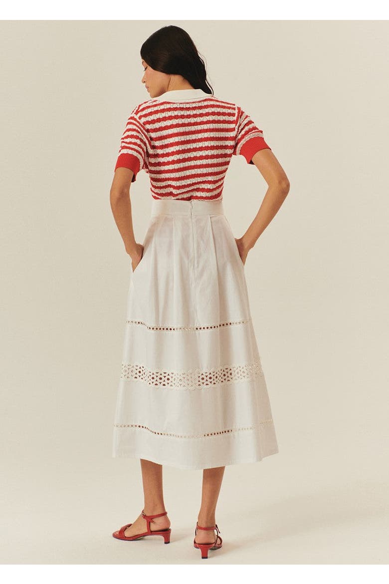 Sydney Midi Skirt, Alternate, color, WHITE