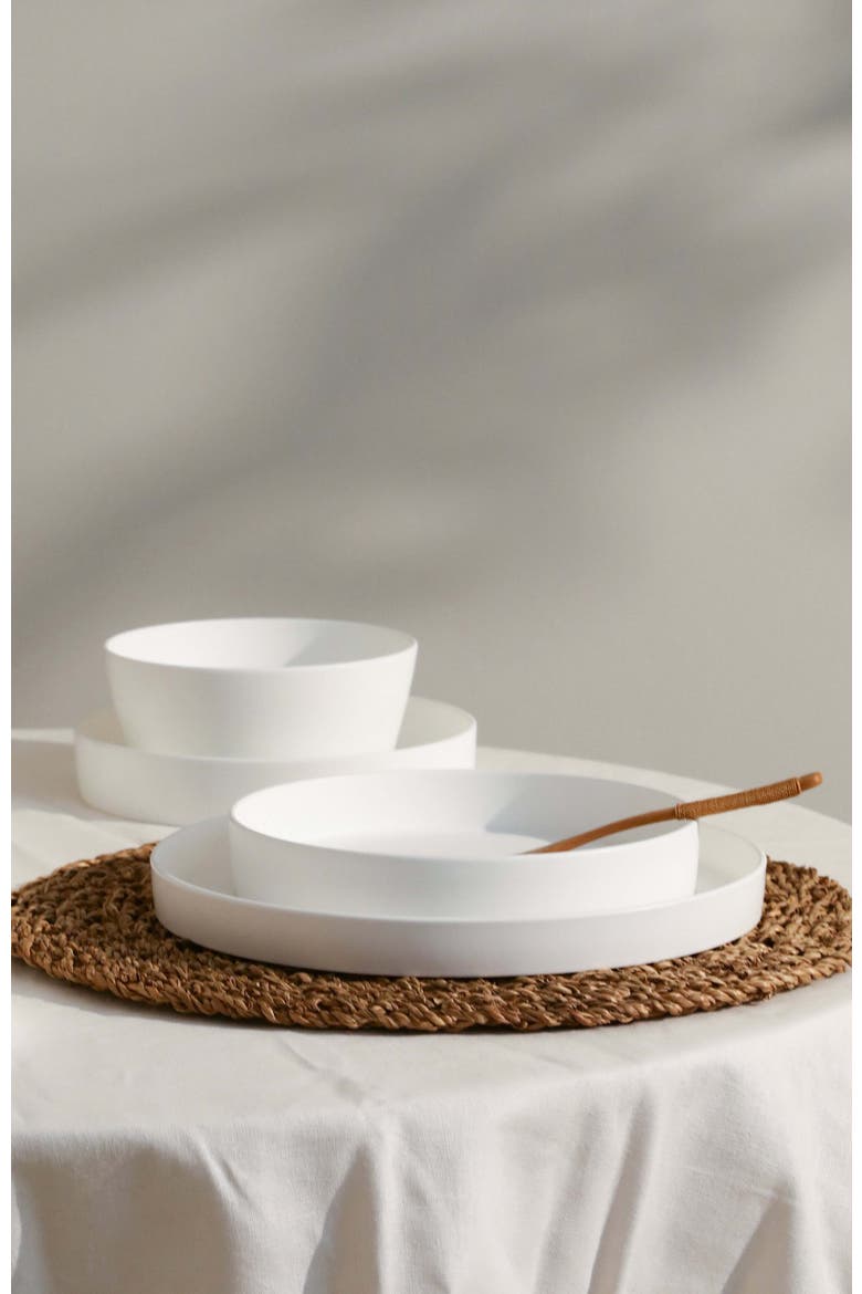 Fosca Bone China 16-Piece Dinnerware Set, Alternate, color, Matte White