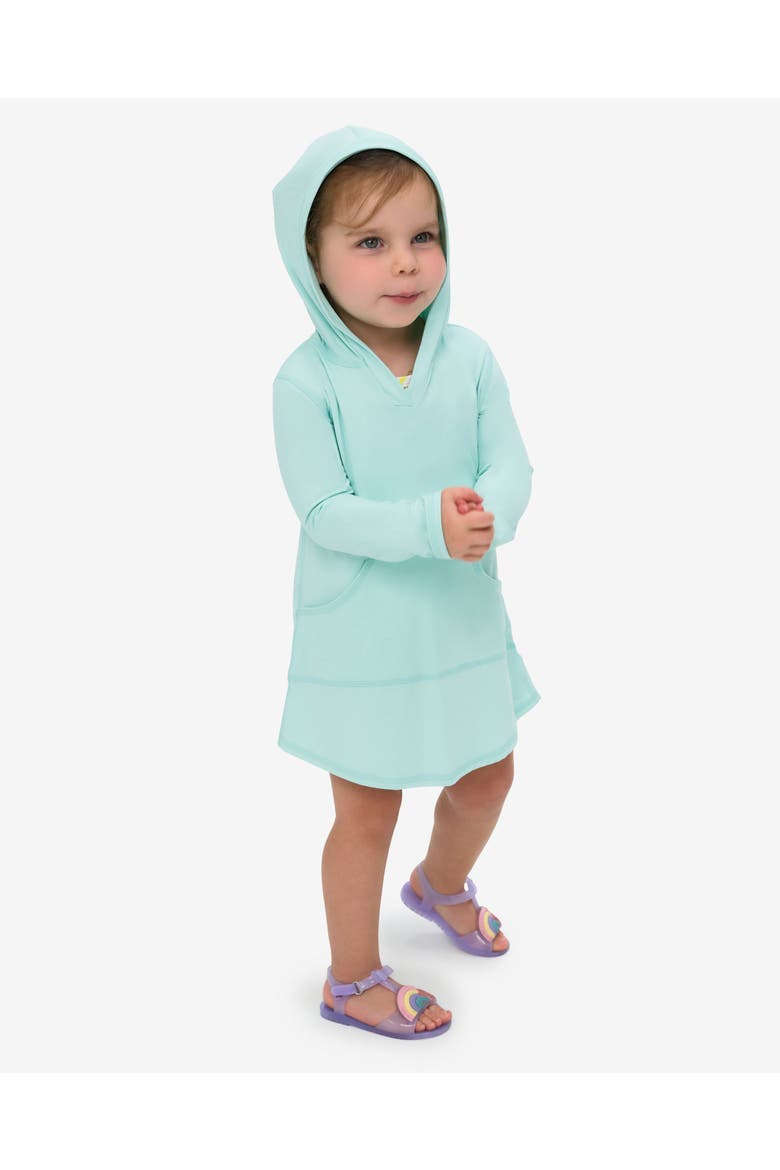 Toddler's Long Sleeve Hoodie Dress for Sun and UV Protection, Main, color, Mint