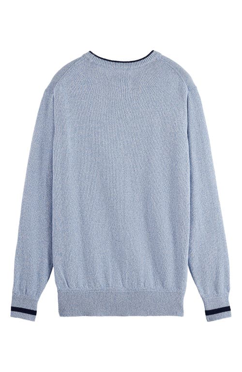 Scotch & Soda Men's Long Sleeve Melange Crewneck Sweater In Blue
