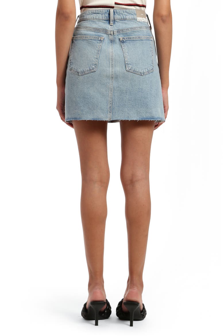 Bailey Raw Hem Denim Miniskirt, Alternate, color, BLEACHED RECYCLED BLUE