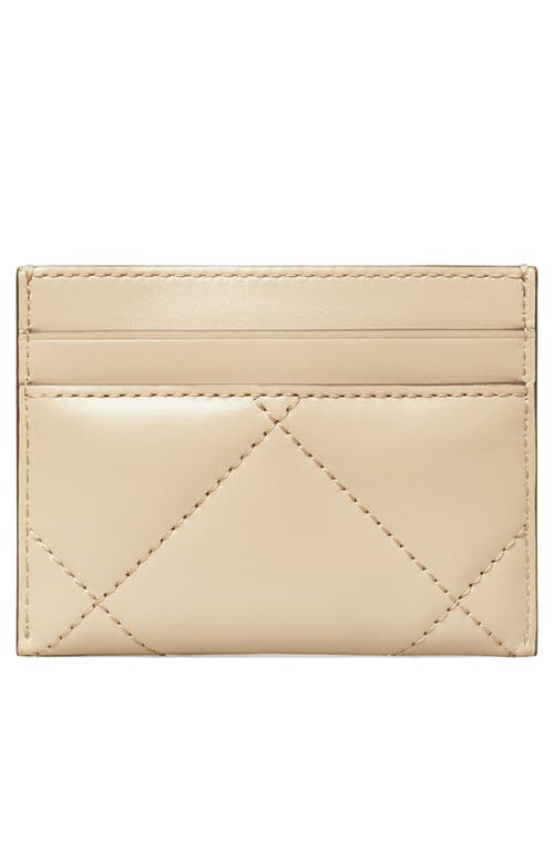 Tory Burch Kira Diamond Quilted Leather Card Case In Blue