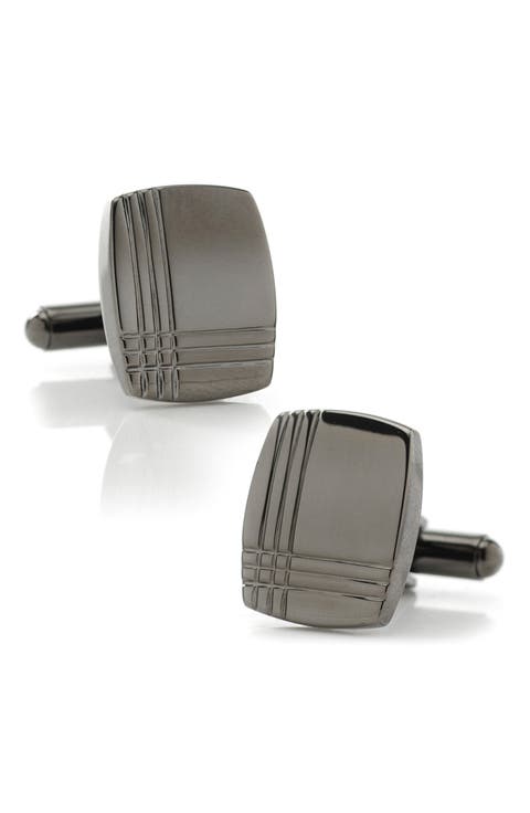 Tartan Gunmetal Cuff Links