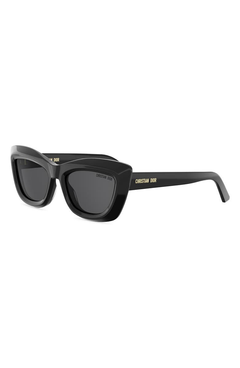 DIOR Midnight B3I 54mm Cat Eye Sunglasses, Alternate, color, Shiny Black / Smoke