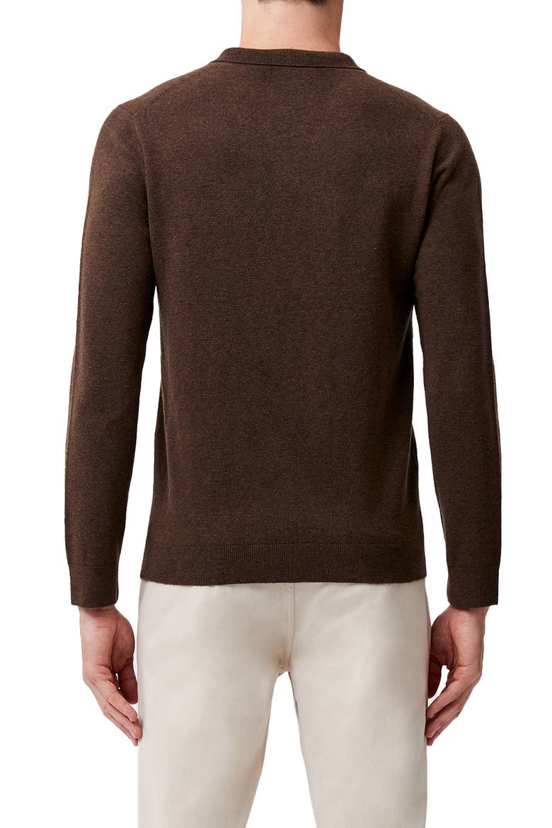 Johnny Collar Polo Sweater, Alternate, color, TRUFFLE BROWN