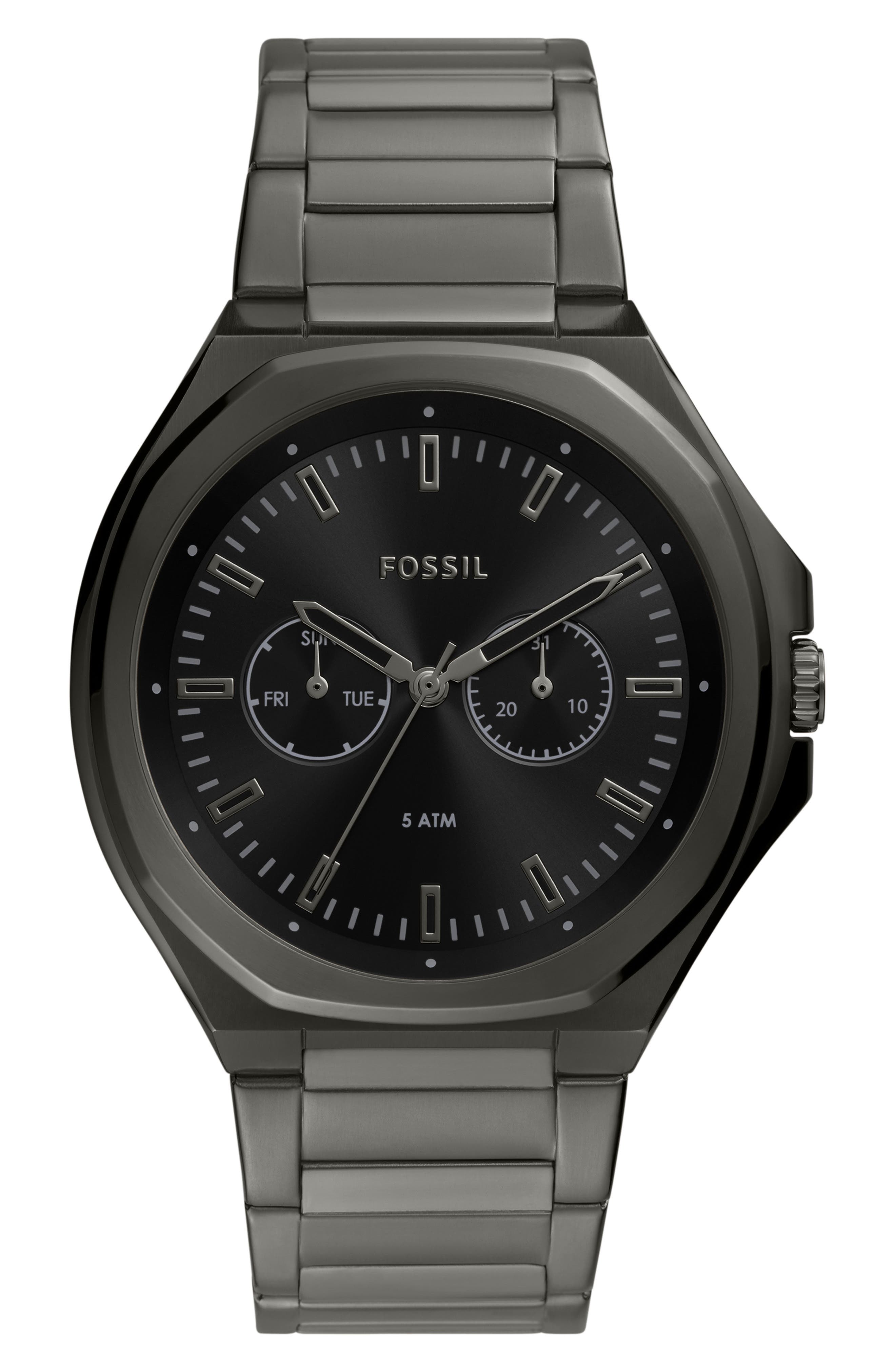 Fossil Evanston Three-Hand Quartz Bracelet Watch, 45mm