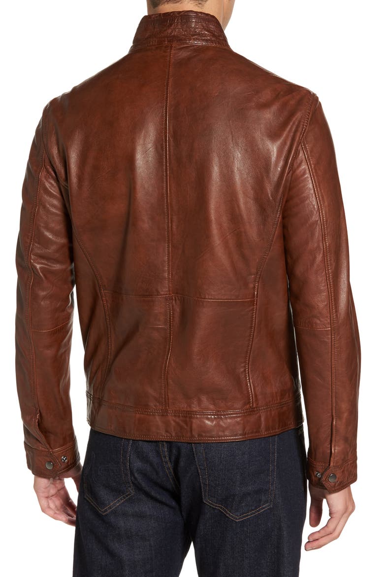 Leather Jacket, Alternate, color, COGNAC