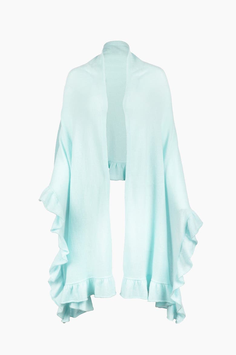 Ruffle Trim Wrap, Main, color, Aquatic