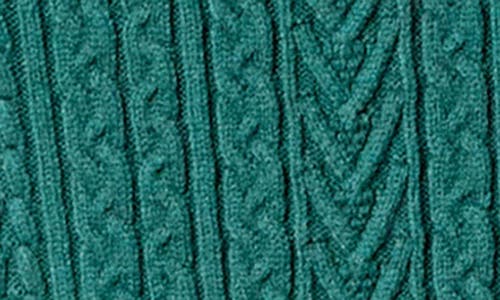 English Factory Sleeveless Turtleneck Cable Stitch Maxi Sweater Dress In Green