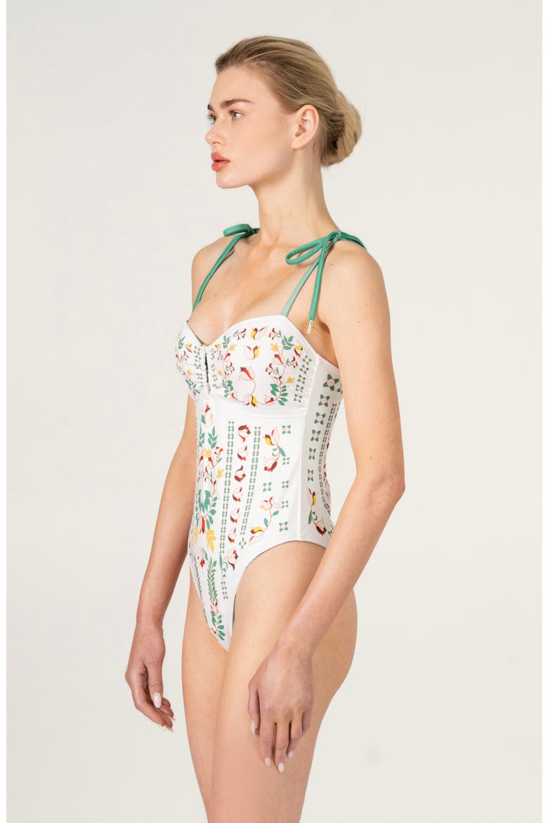 Spring Garden Reversible One Piece Swimsuit, Alternate, color, White