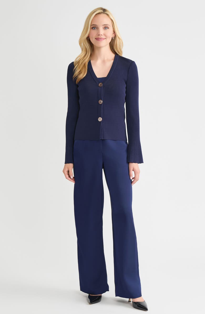 Misook x Lani Lynn Bell Sleeve Cardigan, Alternate, color, Moonlit Navy