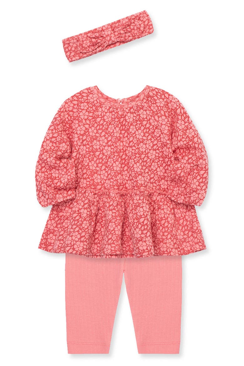 Floral Tunic, Headband & Leggings Set, Main, color, PINK