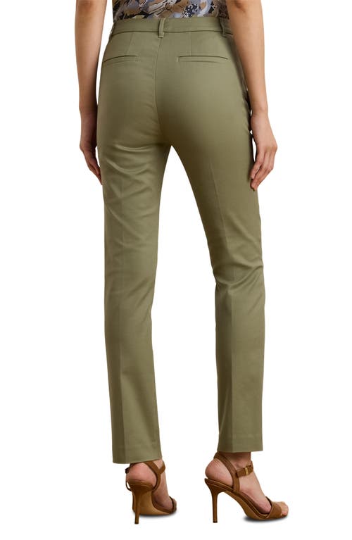 Shop Ralph Lauren Lauren  Double Faced Stretch Cotton Pants In Sage Green