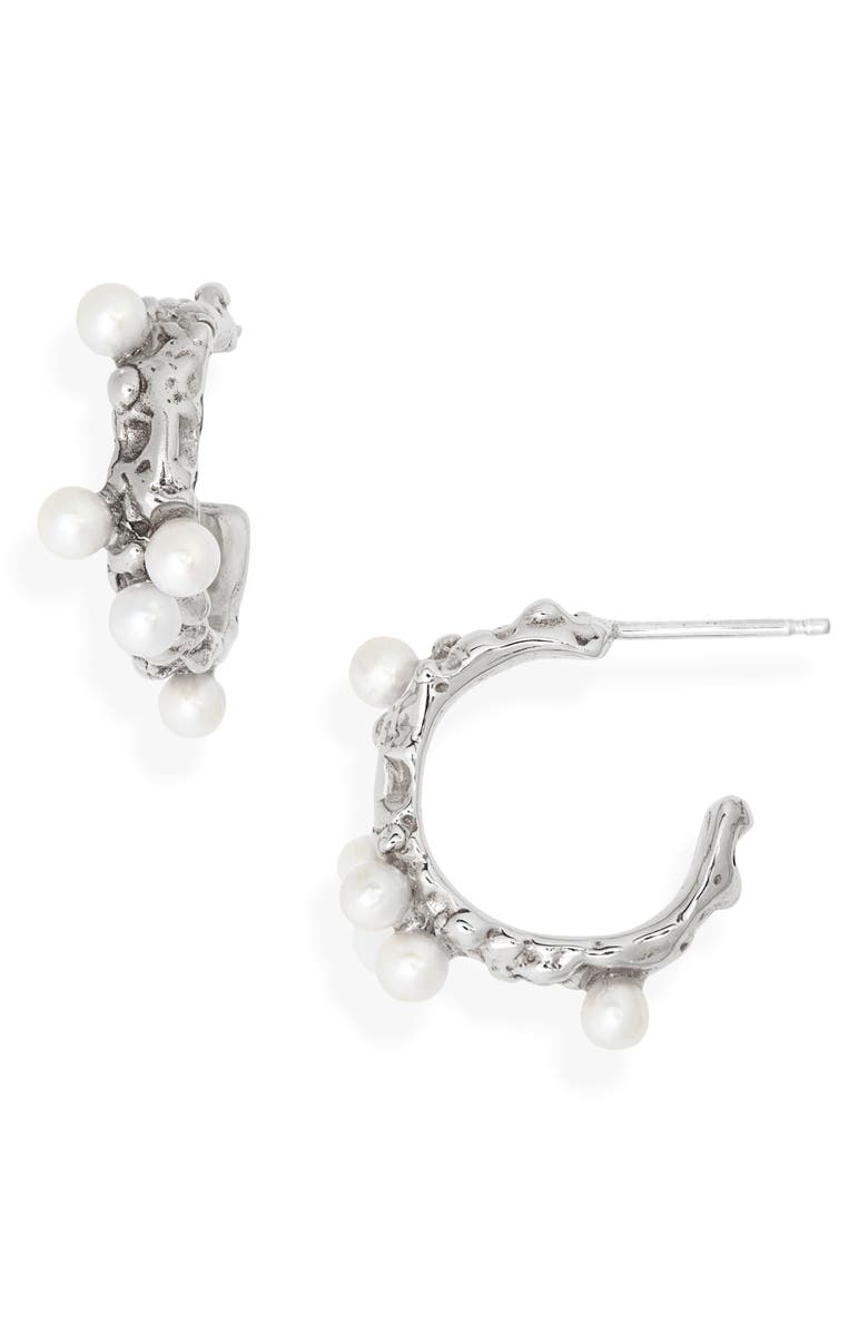 FARIS Roca Pearl Hoop Earrings, Main, color,