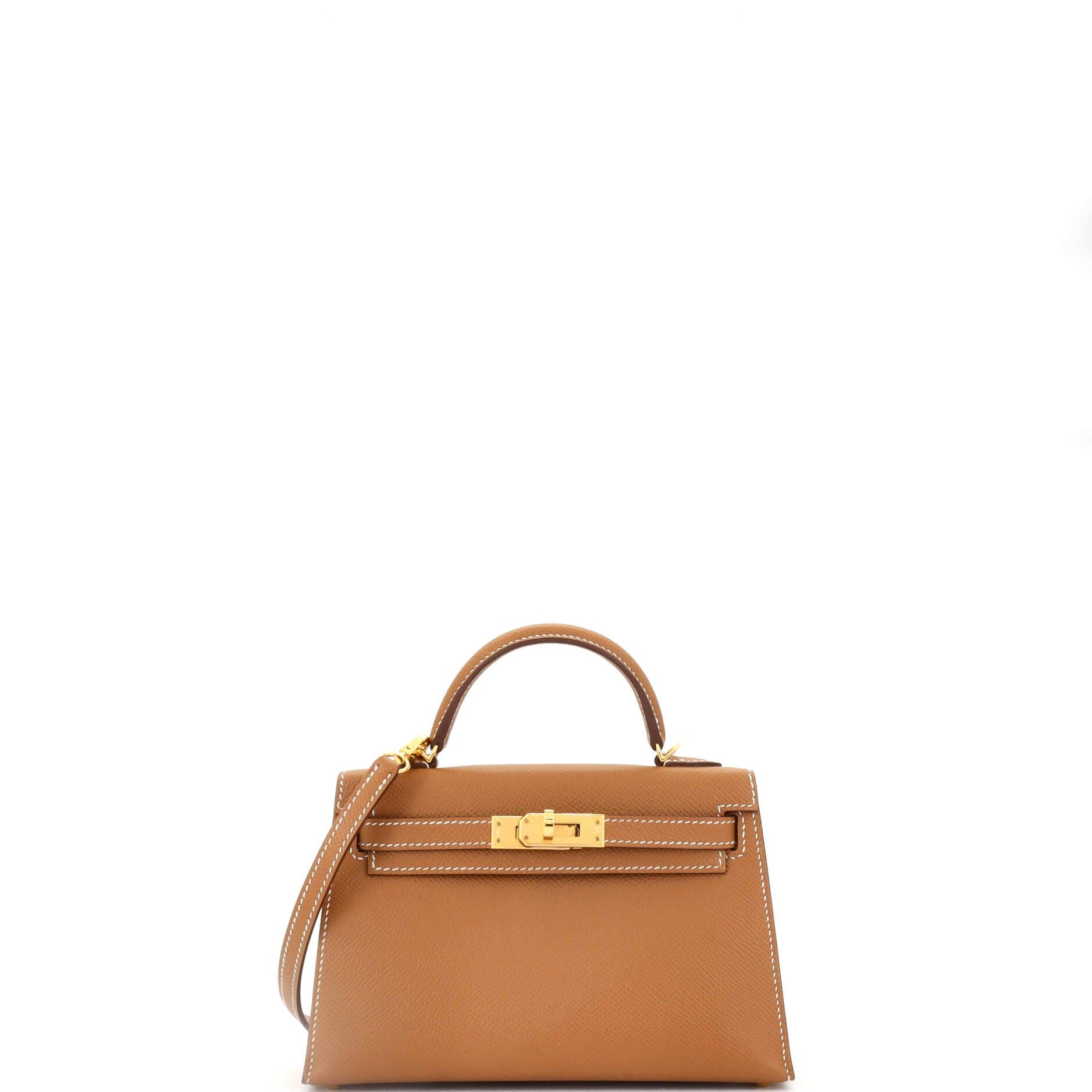 Pre-Owned Hermes Kelly Mini II Bag Brown Epsom with Gold Hardware 20, Main, color, 