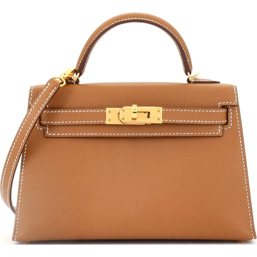 Pre-owned Hermes  Hermes Kelly Mini Ii Bag Brown Epsom With Gold Hardware 20 In Gold