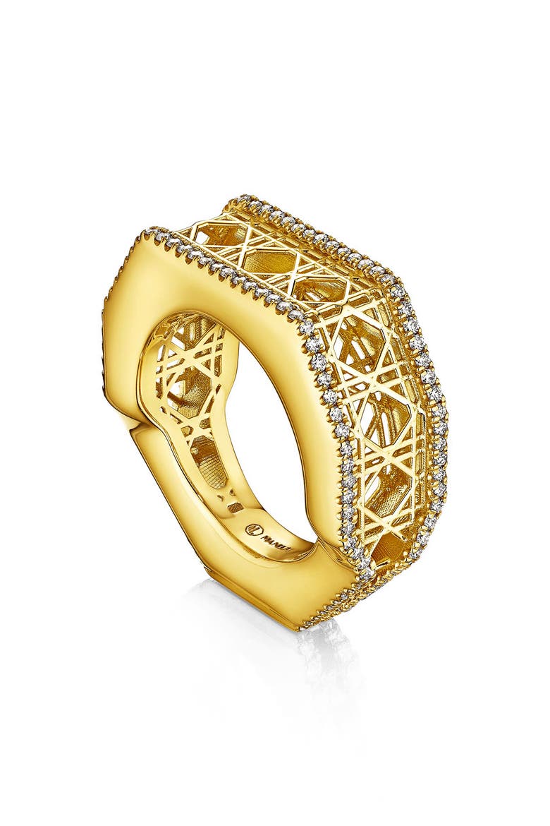 Cane Diamond Cage Ring, Alternate, color, YELLOW GOLD