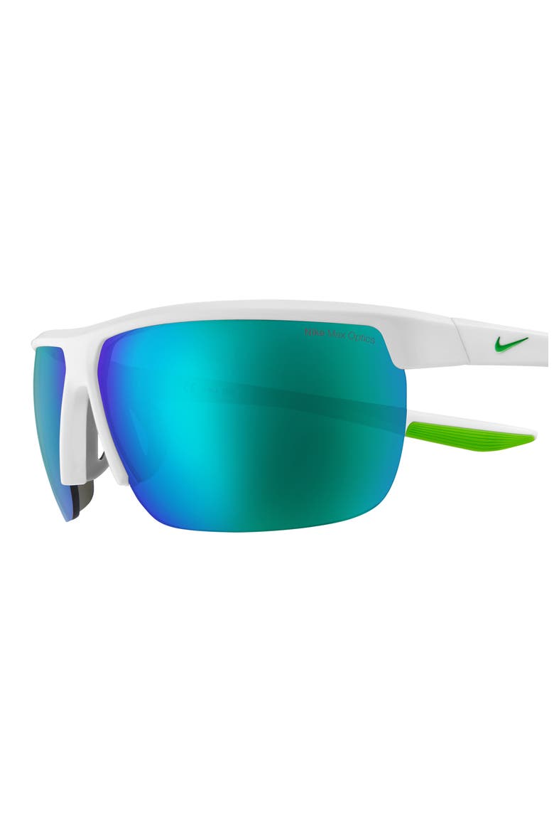 71mm Nike Tempest Performance Sunglasses, Alternate, color, MATTE WHITE/GREY/GREEN